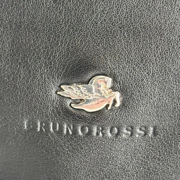 Bruno Rossi Black Leather Shoulder Bag - Picture 5 of 9